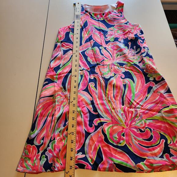 Lilly Pulitzer Jackie Dress Pink Silk Tropic Patterned Sleeveless Shift size XXS - Picture 11 of 12
